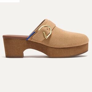 Rothy's Tan Mules with Gold Accent